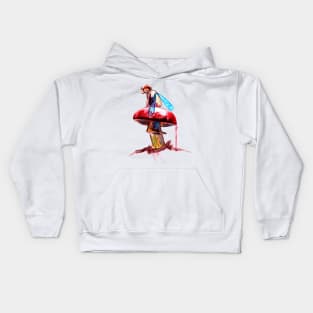 Mushroom Fairy on Red Mushroom Kids Hoodie